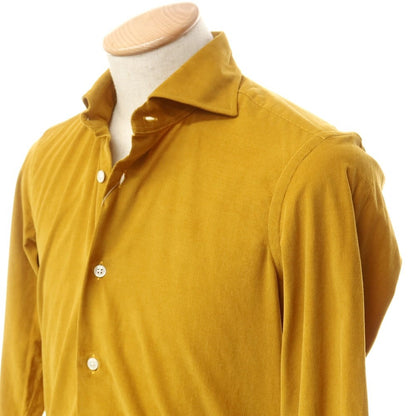 [Used] GIANGI Cotton Corduroy Wide Collar Casual Shirt Mustard [37] [Condition Rank B] ​​[Men&