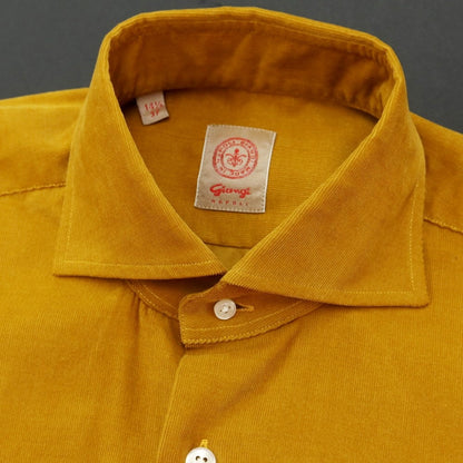 [Used] GIANGI Cotton Corduroy Wide Collar Casual Shirt Mustard [37] [Condition Rank B] ​​[Men&