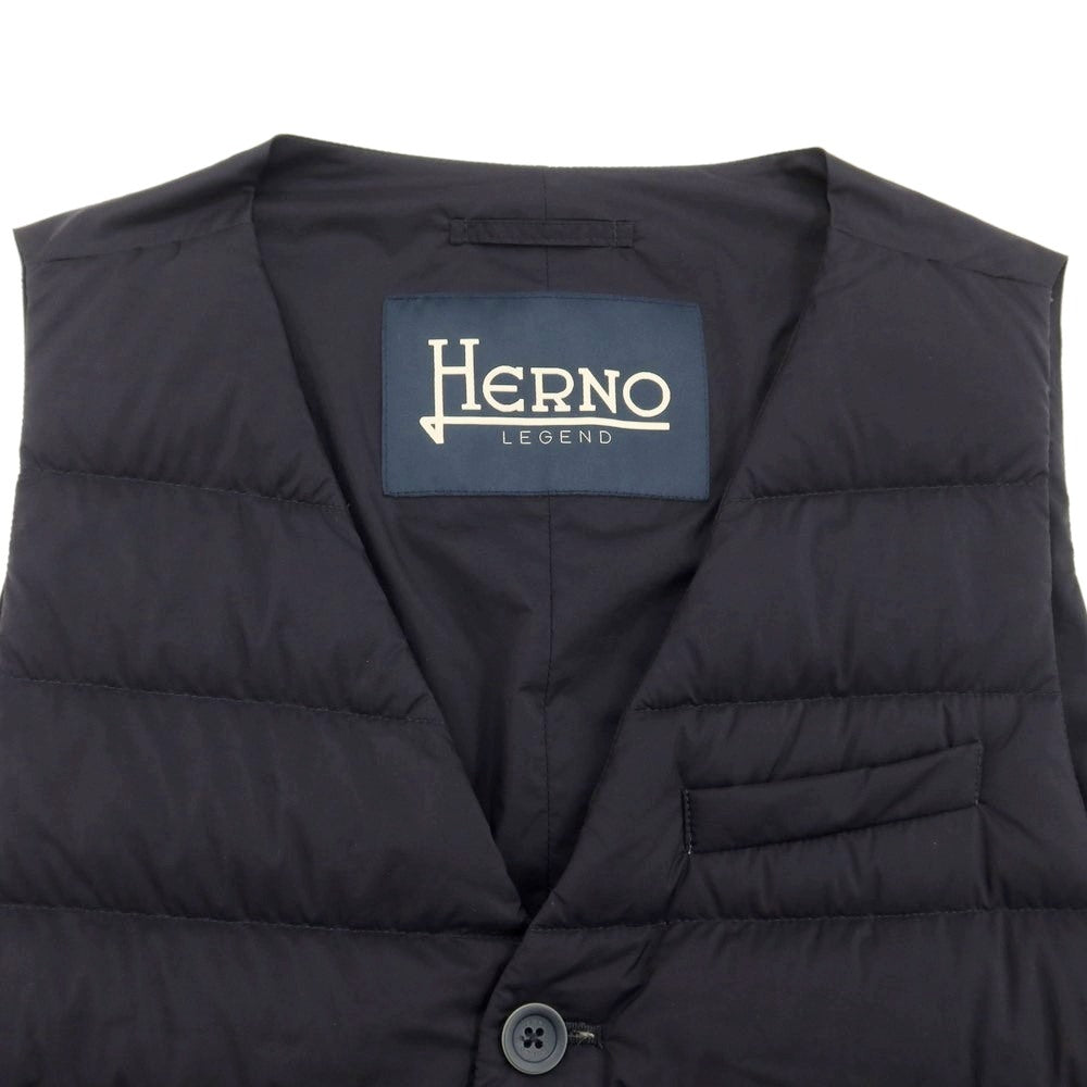 【中古】ヘルノ Herno ナイロン ダウンベスト ブラック【 50 】【 状態ランクA 】【 メンズ 】