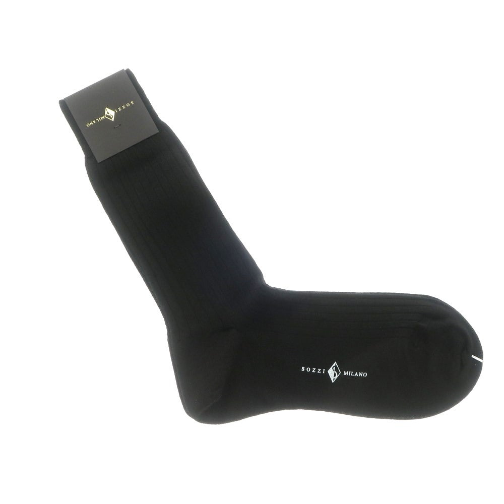 [Used] [Unused] Sozzi Wool Nylon Ribbed Hose Socks Black [11] [Condition Rank S] [Men&