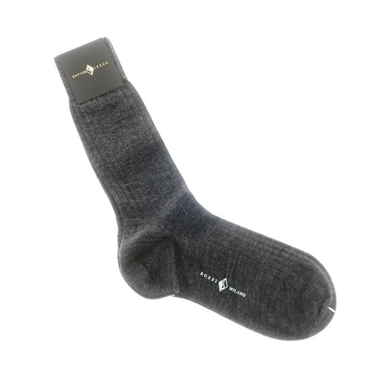 [Used] [Unused] Sozzi Wool Nylon Ribbed Hose Socks Dark Gray [11] [Condition Rank S] [Men&