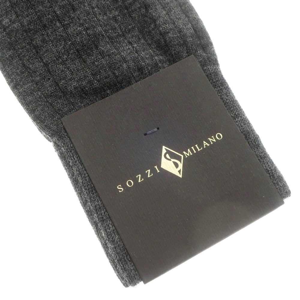 [Used] [Unused] Sozzi Wool Nylon Ribbed Hose Socks Dark Gray [11] [Condition Rank S] [Men&