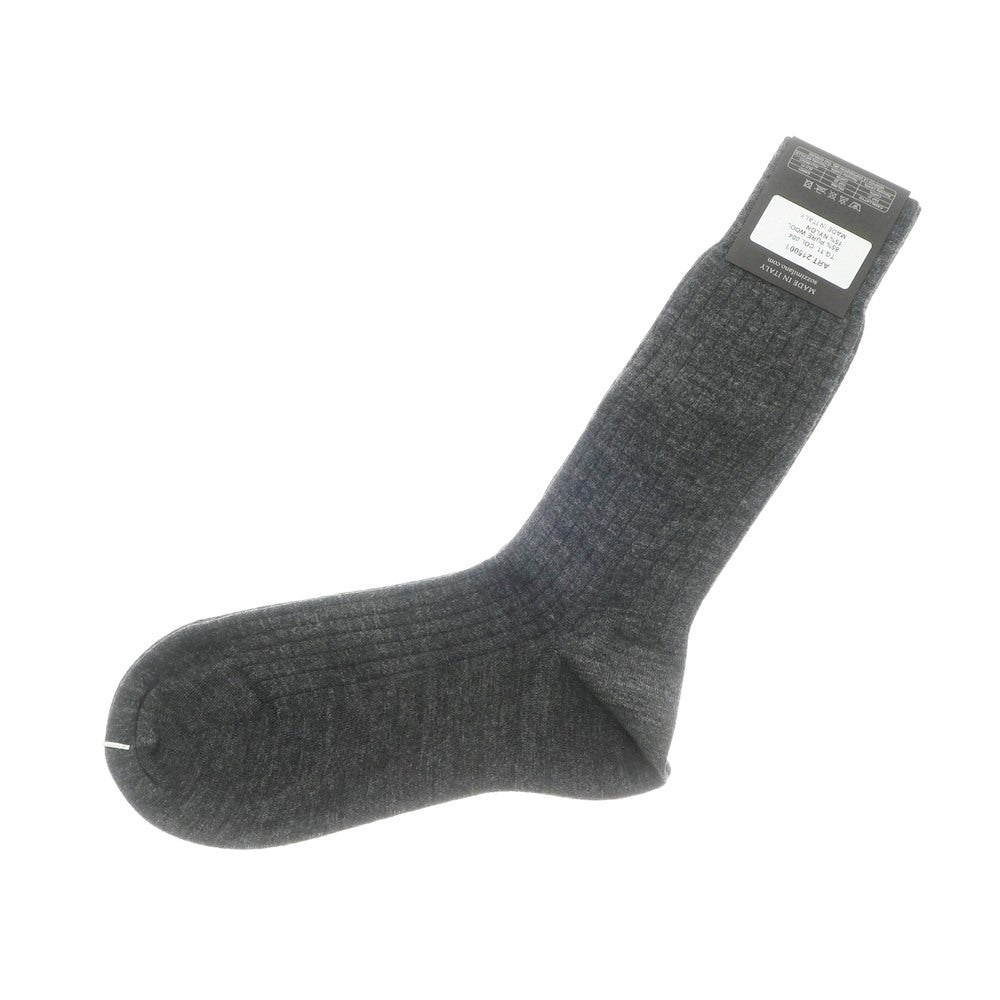 [Used] [Unused] Sozzi Wool Nylon Ribbed Hose Socks Dark Gray [11] [Condition Rank S] [Men&