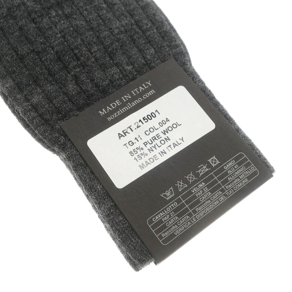 [Used] [Unused] Sozzi Wool Nylon Ribbed Hose Socks Dark Gray [11] [Condition Rank S] [Men&