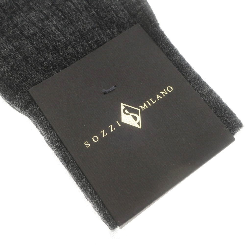 [Used] [Unused] Sozzi Wool Nylon Ribbed Hose Socks Dark Gray [11] [Condition Rank S] [Men&