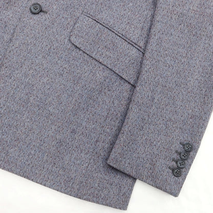 [Used] Dunhill Herringbone Wool Cashmere Tailored Jacket Light Blue x Bordeaux [44] [Condition Rank C] [Men&