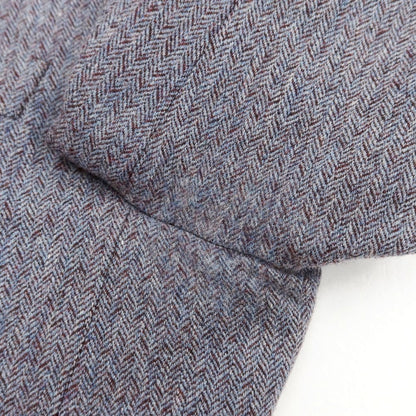 [Used] Dunhill Herringbone Wool Cashmere Tailored Jacket Light Blue x Bordeaux [44] [Condition Rank C] [Men&