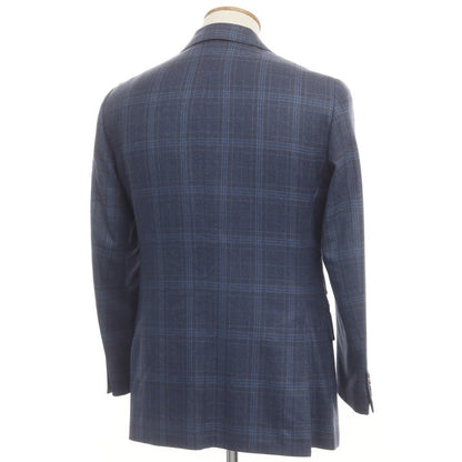 【中古】ドーメル DORMEUIL ウール テーラードジャケット ジレベストセット  ライトネイビーxブルー×ブラウン【 46 】【 状態ランクC 】【 メンズ 】