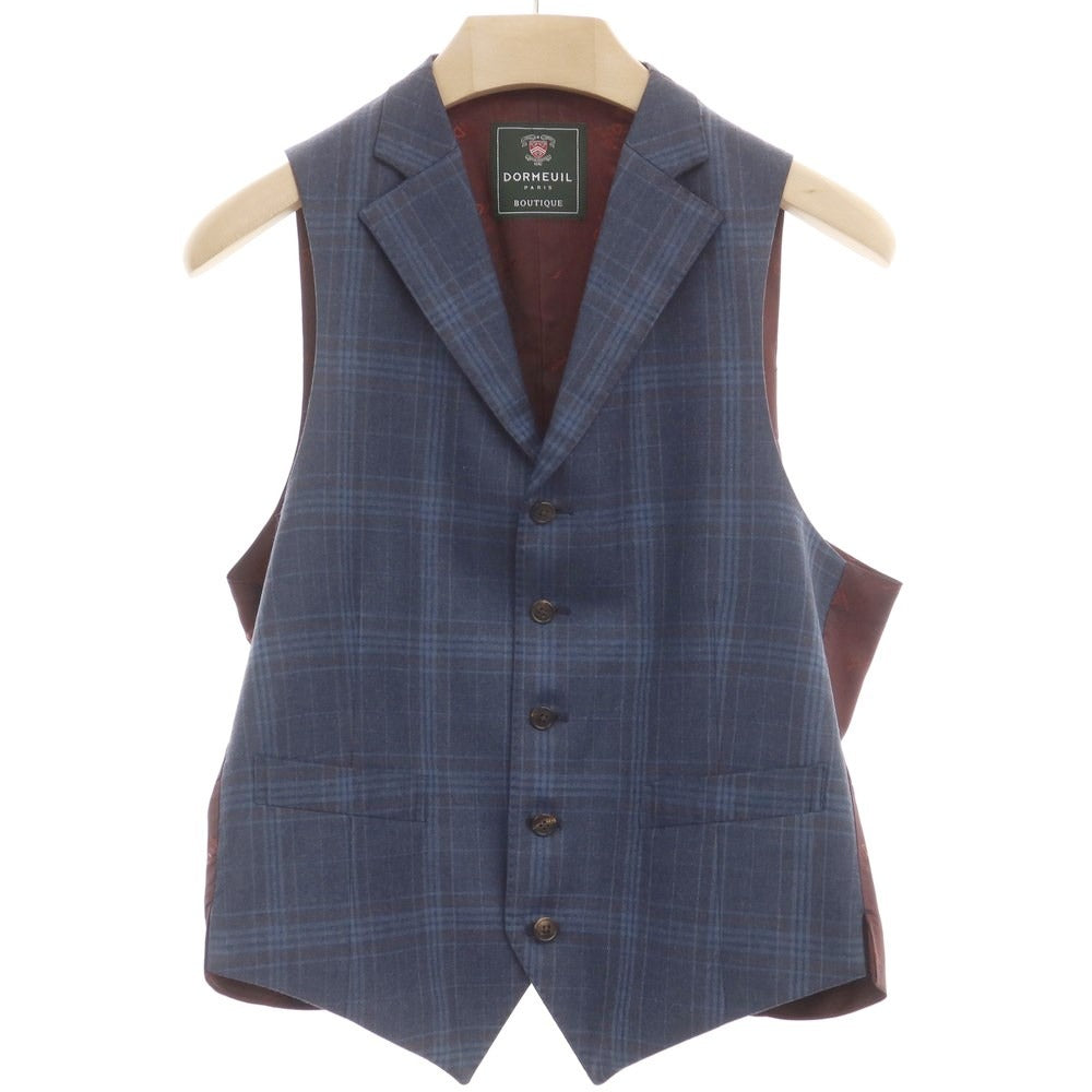 [Used] Dormeuil Wool Tailored Jacket and Gilet Vest Set Light Navy x Blue x Brown [46] [Condition Rank C] [Men&