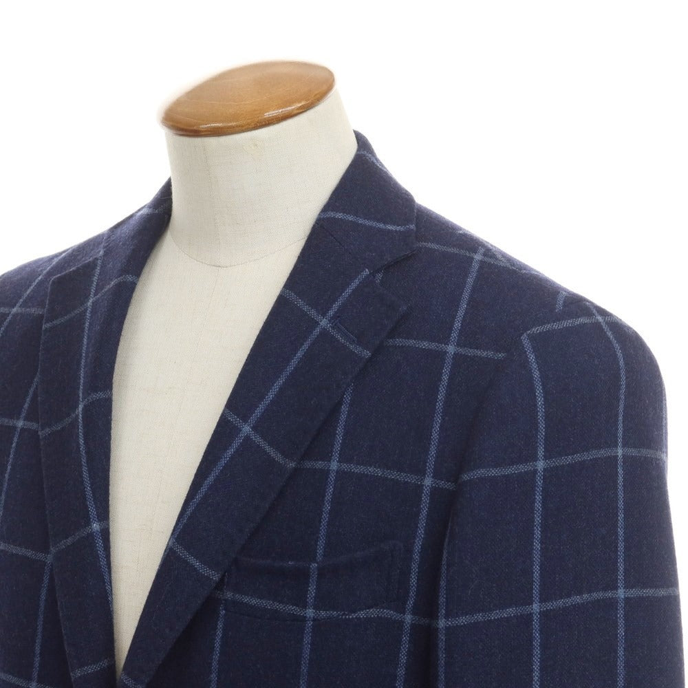 [Used] Blu e Grigio Wool Check Tailored Jacket Navy x Blue [48-8Drop] [Condition Rank B] ​​[Men&