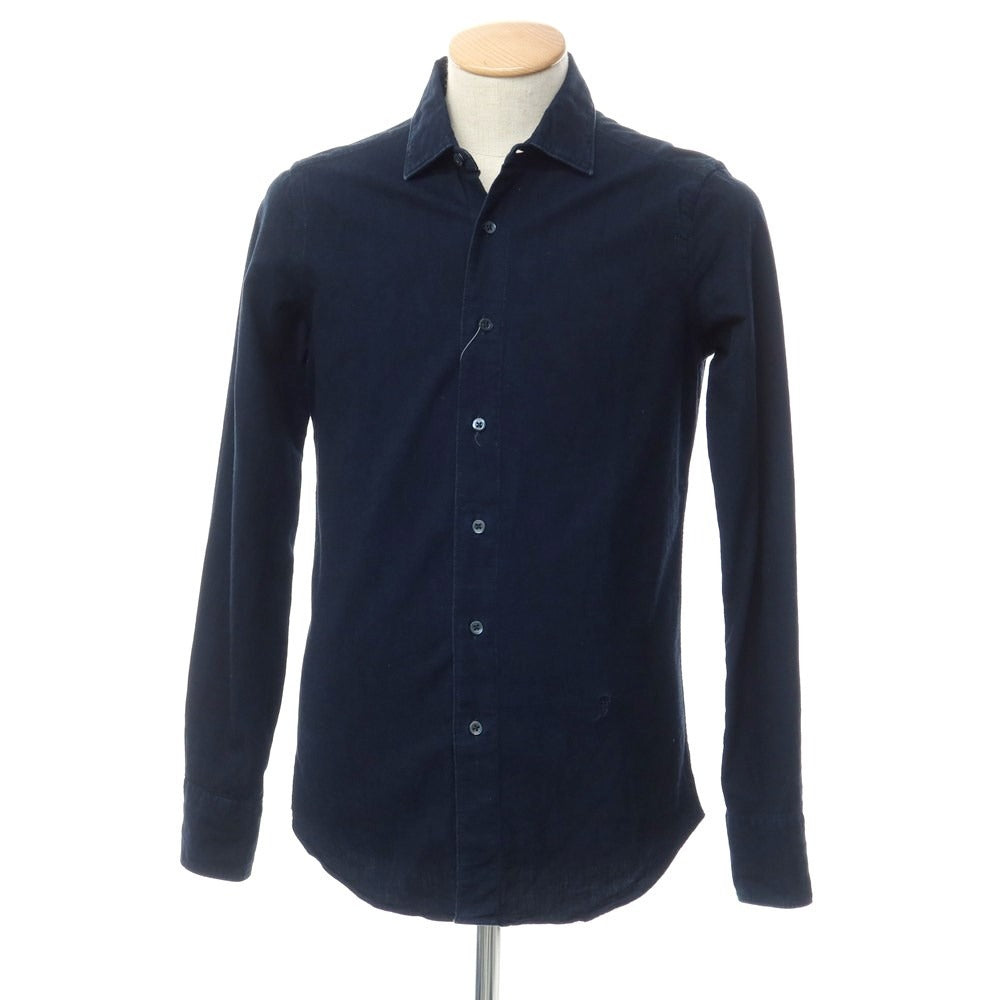 [Used] Bagutta Cotton Semi-Wide Collar Casual Shirt Dark Navy [37] [Condition Rank C] [Men&