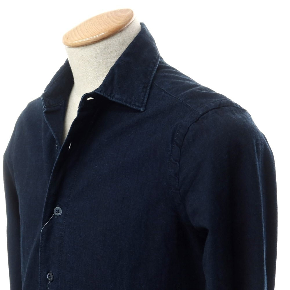 [Used] Bagutta Cotton Semi-Wide Collar Casual Shirt Dark Navy [37] [Condition Rank C] [Men&