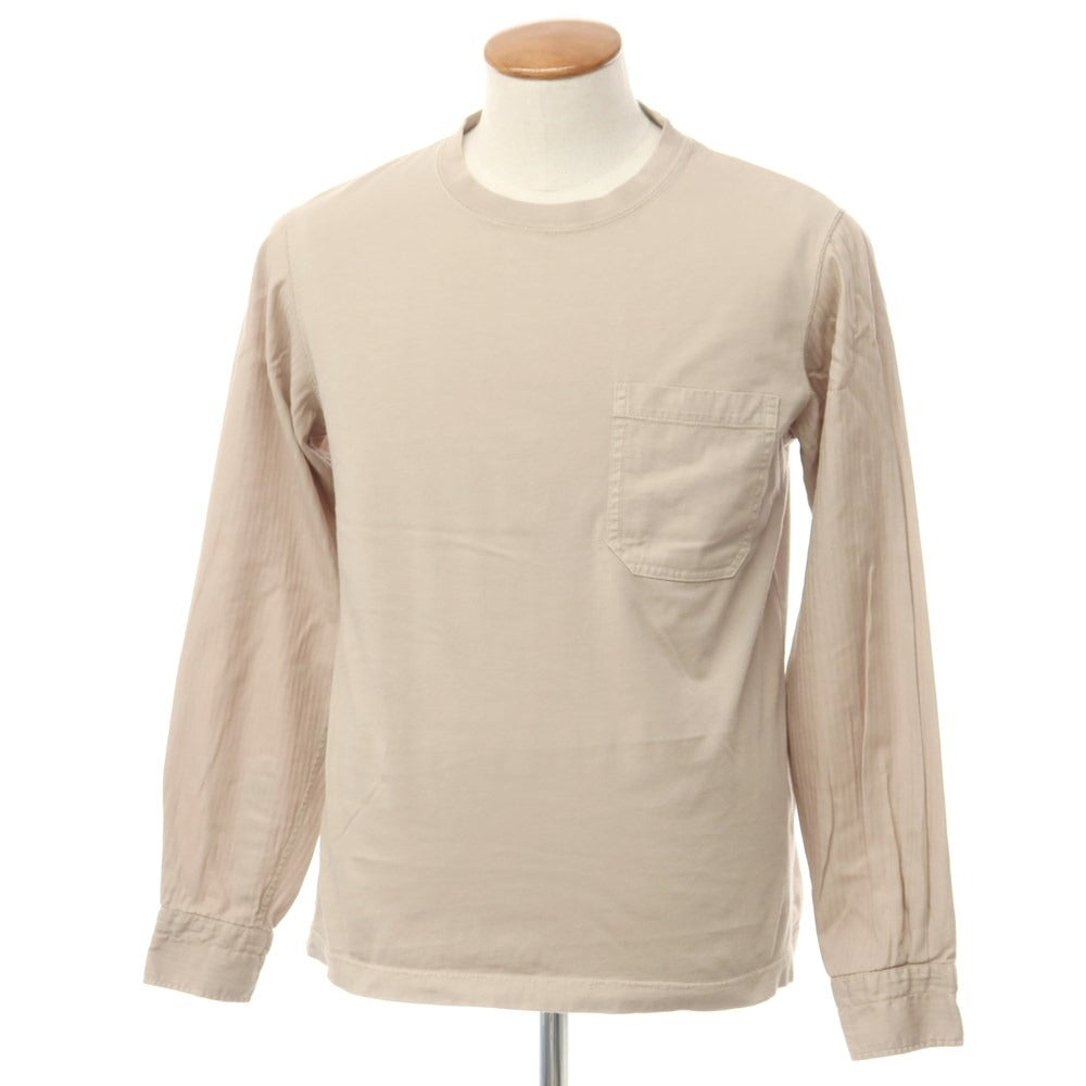 [Used] TS(s) Cotton Switching Long Sleeve T-Shirt
 Beige [Size 2] [BEI] [S/S/A/W] [Condition Rank C] [Men&