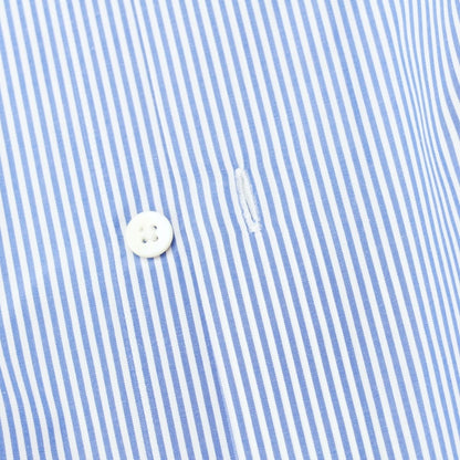 [Used] Lavorazione Sartoriale Cotton Striped Wide Collar Dress Shirt Blue x White [39] [Condition Rank C] [Men&