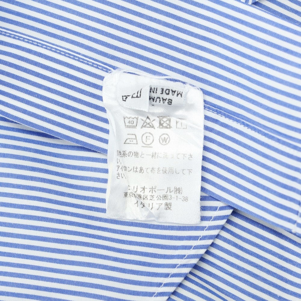 [Used] Lavorazione Sartoriale Cotton Striped Wide Collar Dress Shirt Blue x White [39] [Condition Rank C] [Men&