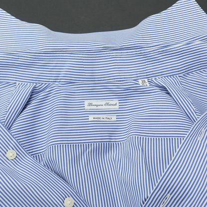 [Used] Lavorazione Sartoriale Cotton Striped Wide Collar Dress Shirt Blue x White [39] [Condition Rank C] [Men&