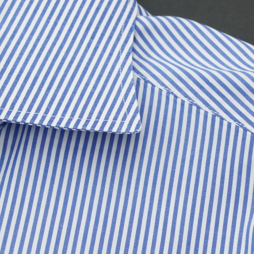 [Used] Lavorazione Sartoriale Cotton Striped Wide Collar Dress Shirt Blue x White [39] [Condition Rank C] [Men&