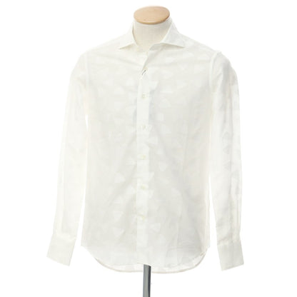 [Used] [Unused] Gallipoli Camiceria Cotton Horizontal Collar Casual Shirt White [44] [Condition Rank S] [Men&