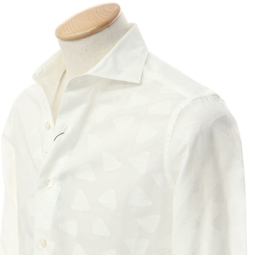 [Used] [Unused] Gallipoli Camiceria Cotton Horizontal Collar Casual Shirt White [44] [Condition Rank S] [Men&