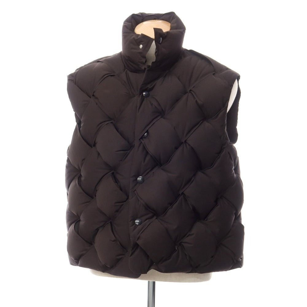 [Used] Bottega Veneta Intrecciato Technical Nylon Down Vest Down Vest Black Brown [S] [Condition Rank A] [Men&