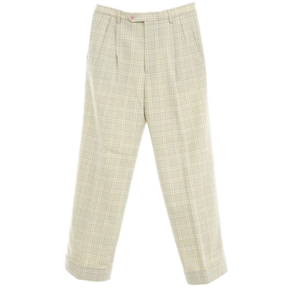 [Used] Gucci Wool Check Slacks Pants Light Green x Beige [48] [Condition Rank A] [Men&