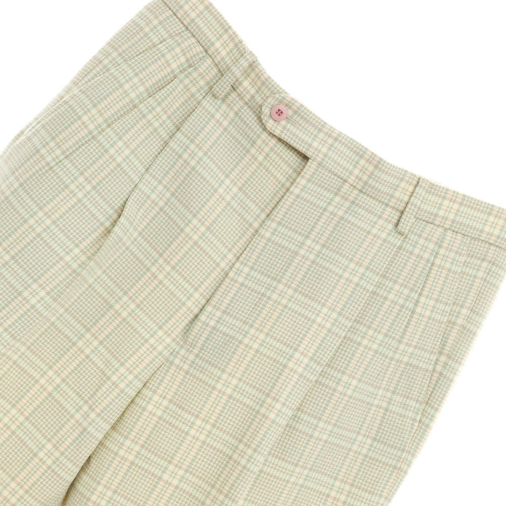 [Used] Gucci Wool Check Slacks Pants Light Green x Beige [48] [Condition Rank A] [Men&