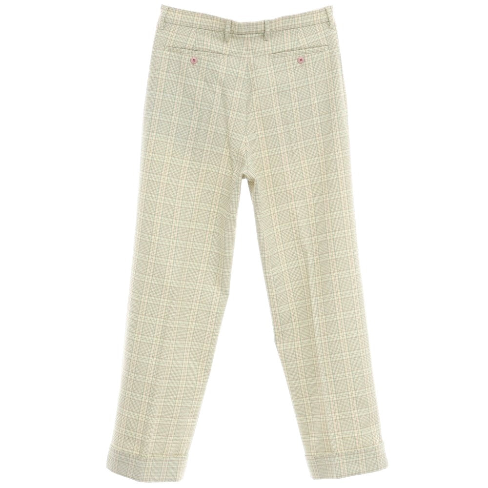 [Used] Gucci Wool Check Slacks Pants Light Green x Beige [48] [Condition Rank A] [Men&