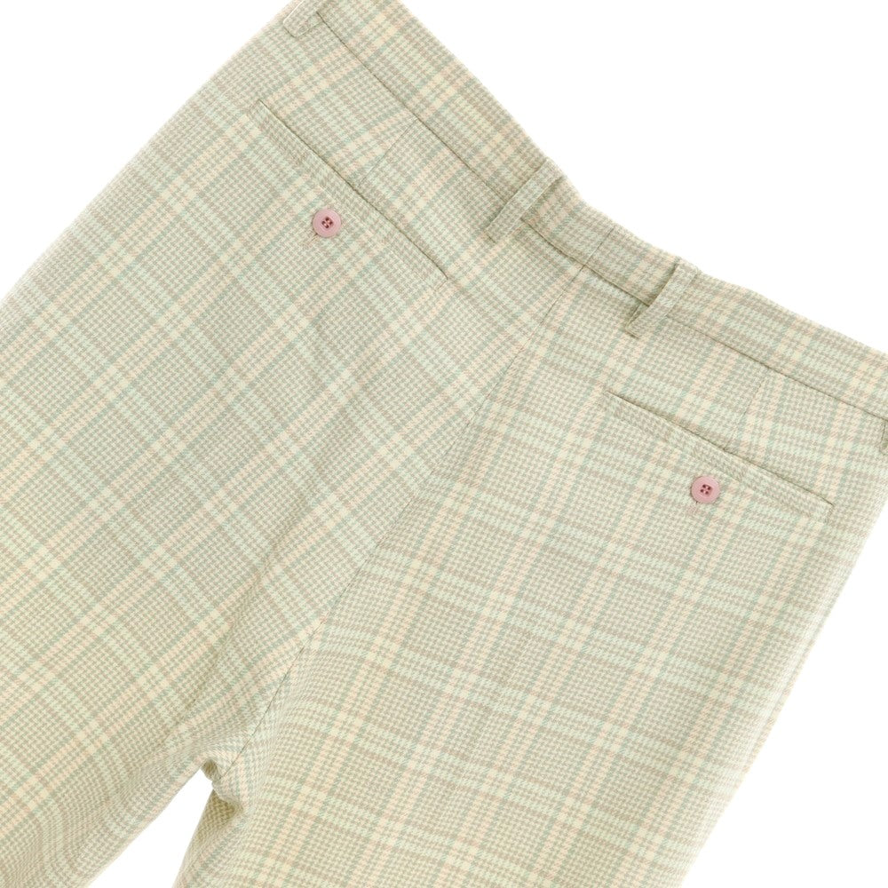 [Used] Gucci Wool Check Slacks Pants Light Green x Beige [48] [Condition Rank A] [Men&