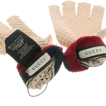 [Used] [Unused] Gucci Cotton Gloves Beige x Green x Red [Condition Rank S] [Unisex]
 [EPD]