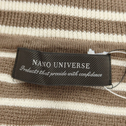 【中古】【未使用】ナノユニバース nano universe ウール タートルネック プルオーバーニット ブラウン系xオフホワイト【サイズL】【BRW】【A/W】【状態ランクS】【メンズ】【759793】