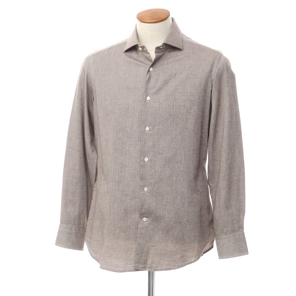 [Used] Quid QJD Brushed Cotton Casual Shirt Ash Brown [39] [Condition Rank B] [Men&