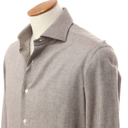 [Used] Quid QJD Brushed Cotton Casual Shirt Ash Brown [39] [Condition Rank B] [Men&