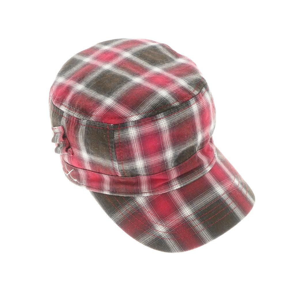 [Used] New Era Cotton Rayon Check Work Cap Red x Brown [ONE SIZE] [Condition Rank B] ​​[Men&