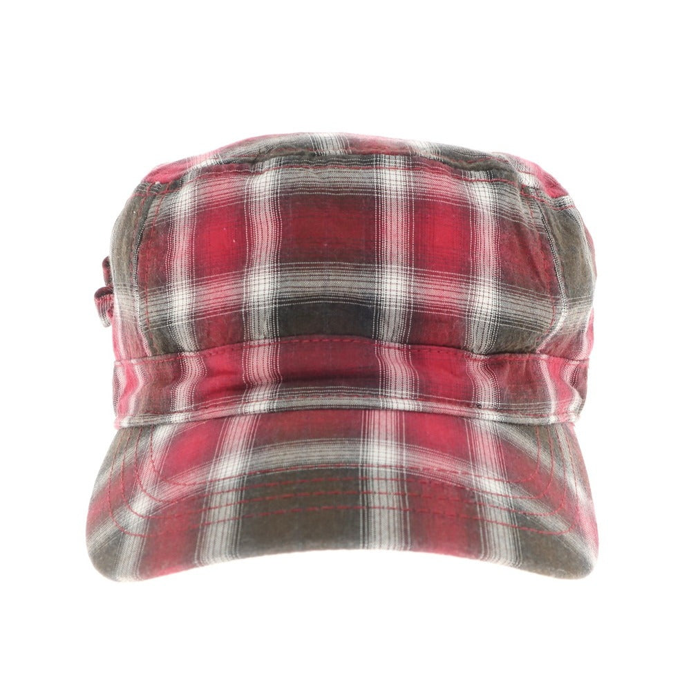 [Used] New Era Cotton Rayon Check Work Cap Red x Brown [ONE SIZE] [Condition Rank B] ​​[Men&