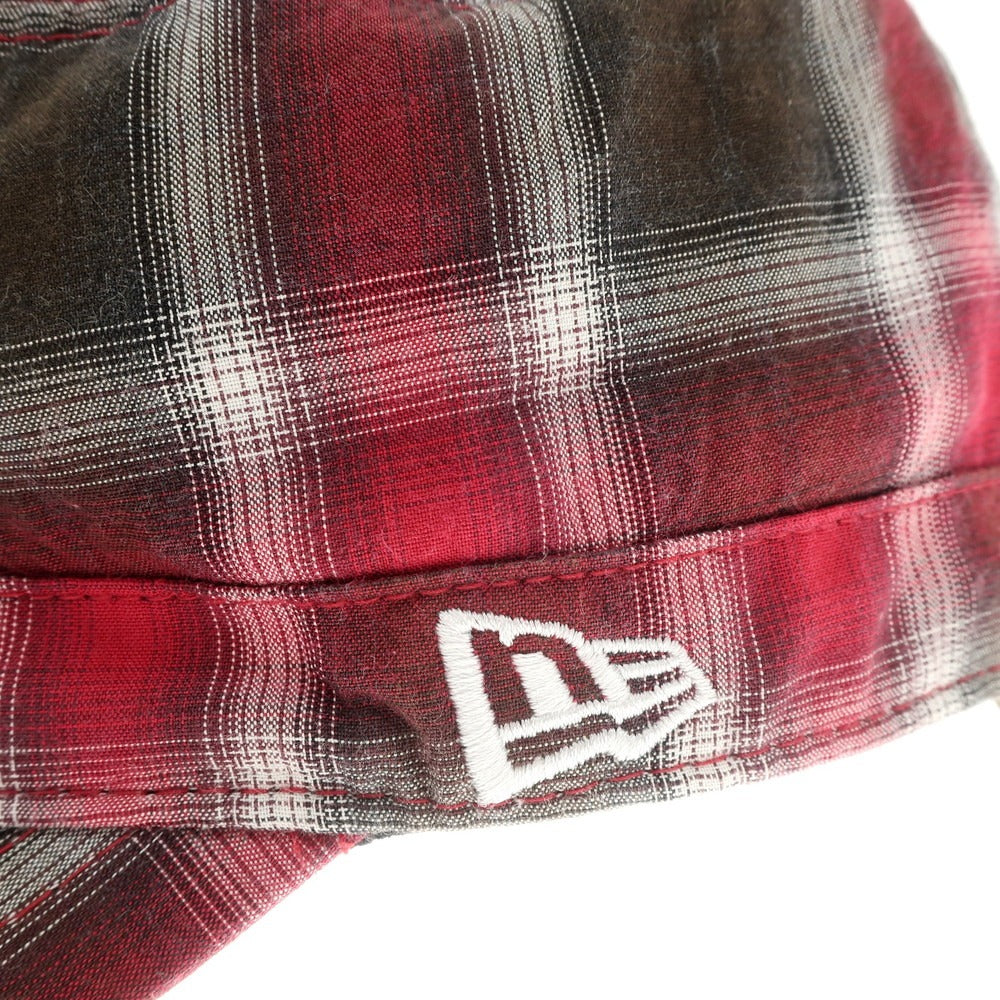 [Used] New Era Cotton Rayon Check Work Cap Red x Brown [ONE SIZE] [Condition Rank B] ​​[Men&