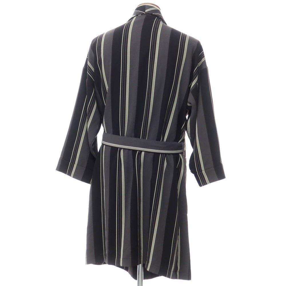 [Used] HARE polyester striped gown coat, gray x black [F] [Condition rank B] [Men&