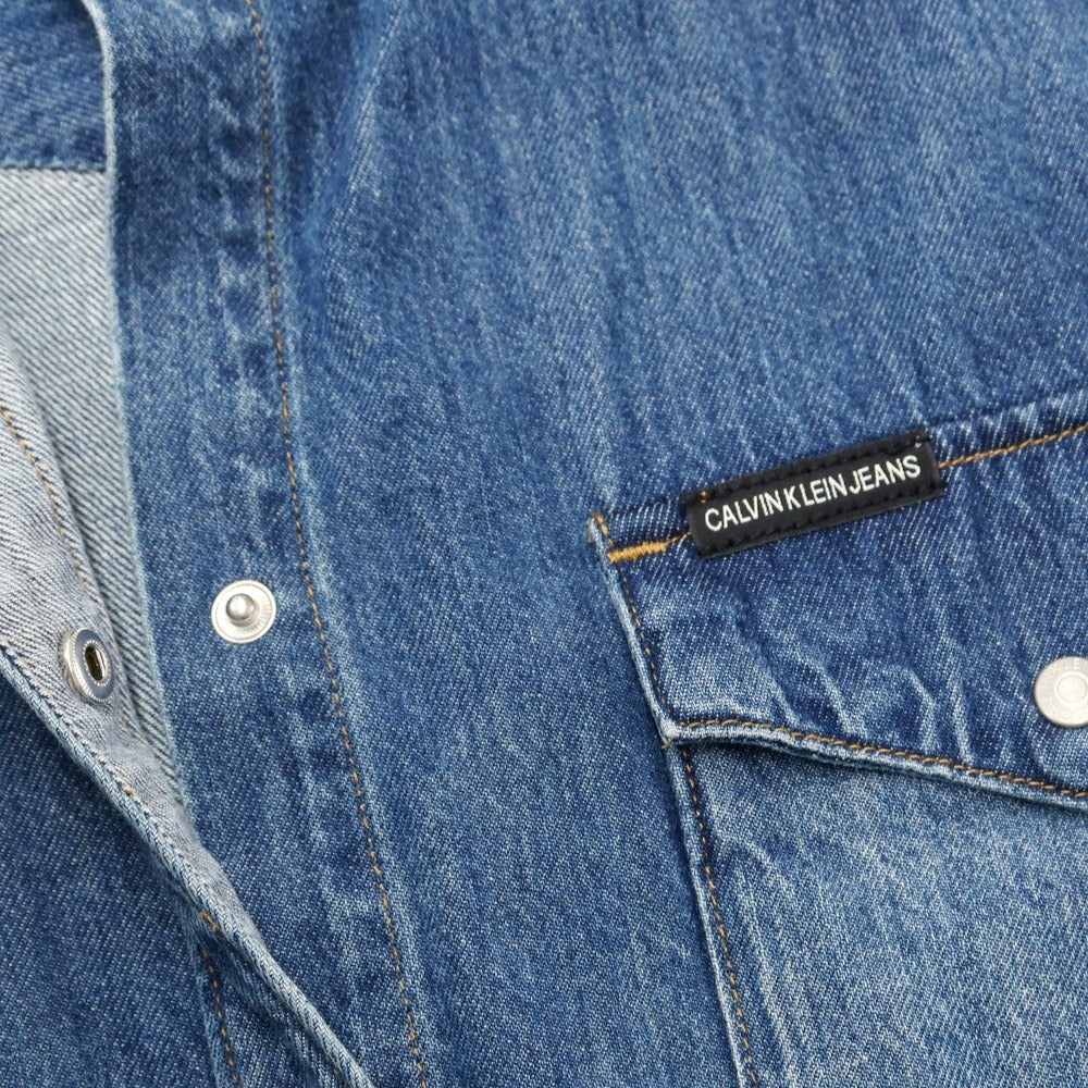 【中古】カルバンクラインジーンズ Calvin klein Jeans オーバーサイズ デニムウエスタンシャツ ブルーxレッド【 L 】【 状態ランクC 】【 メンズ 】
[EPD]