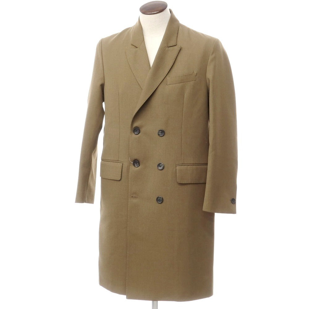 [Used] LOW BRAND LOW BRAND Polyester wool double-breasted coat, khaki [3] [Condition rank C] [Men&