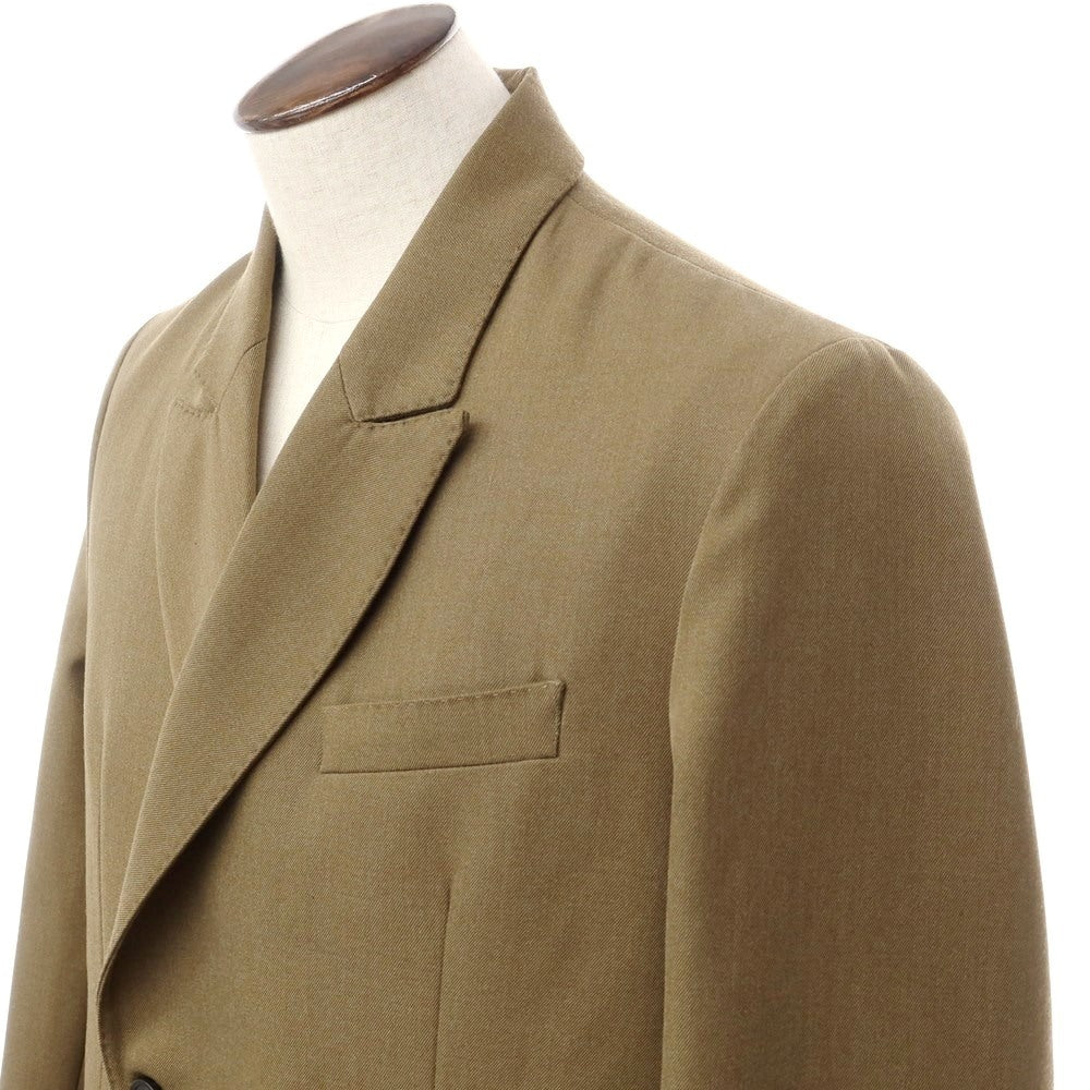 [Used] LOW BRAND LOW BRAND Polyester wool double-breasted coat, khaki [3] [Condition rank C] [Men&