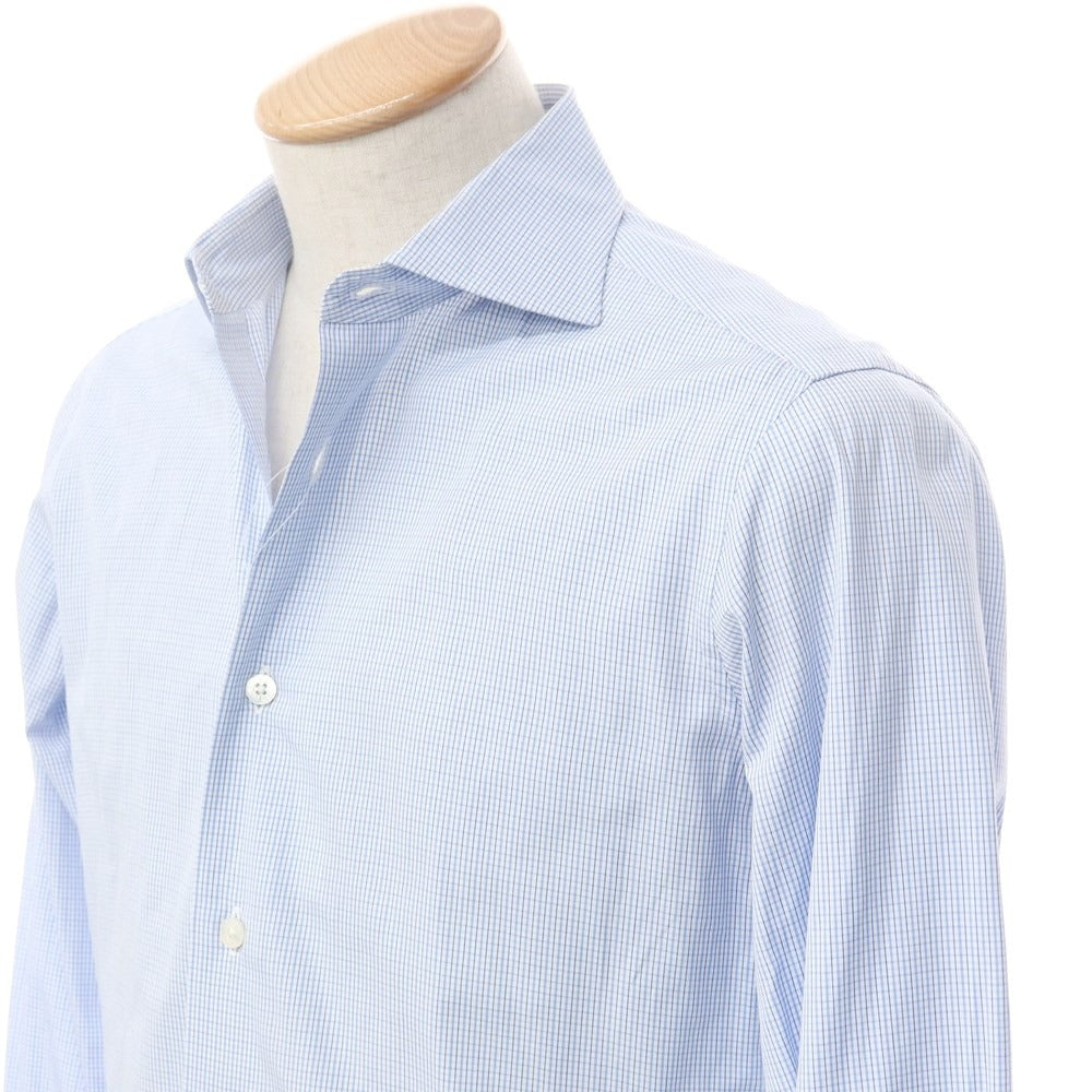 [Used] Ring Jacket, Check Wide Collar Dress Shirt, Blue x White [38] [Condition Rank C] [Men&