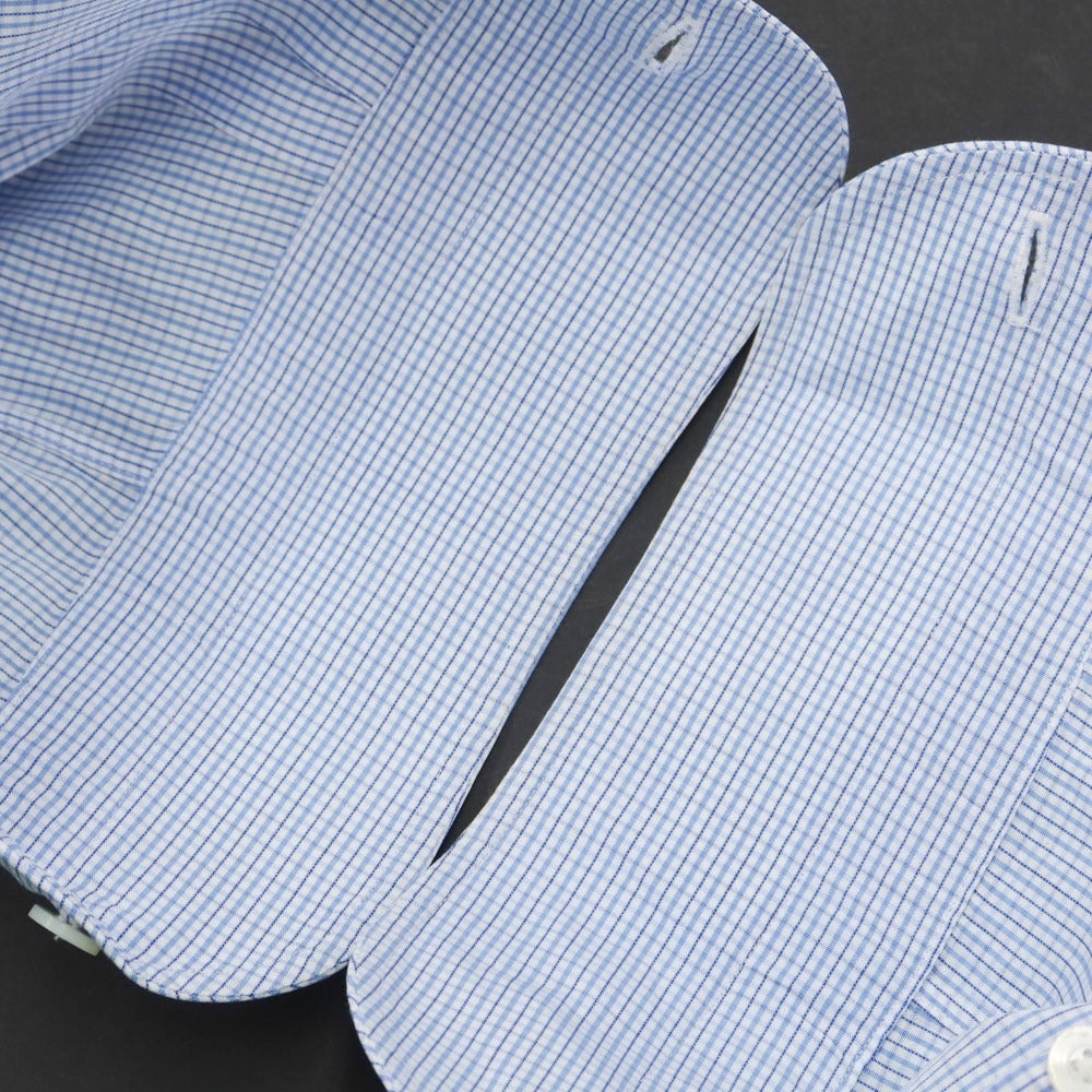 [Used] Ring Jacket, Check Wide Collar Dress Shirt, Blue x White [38] [Condition Rank C] [Men&