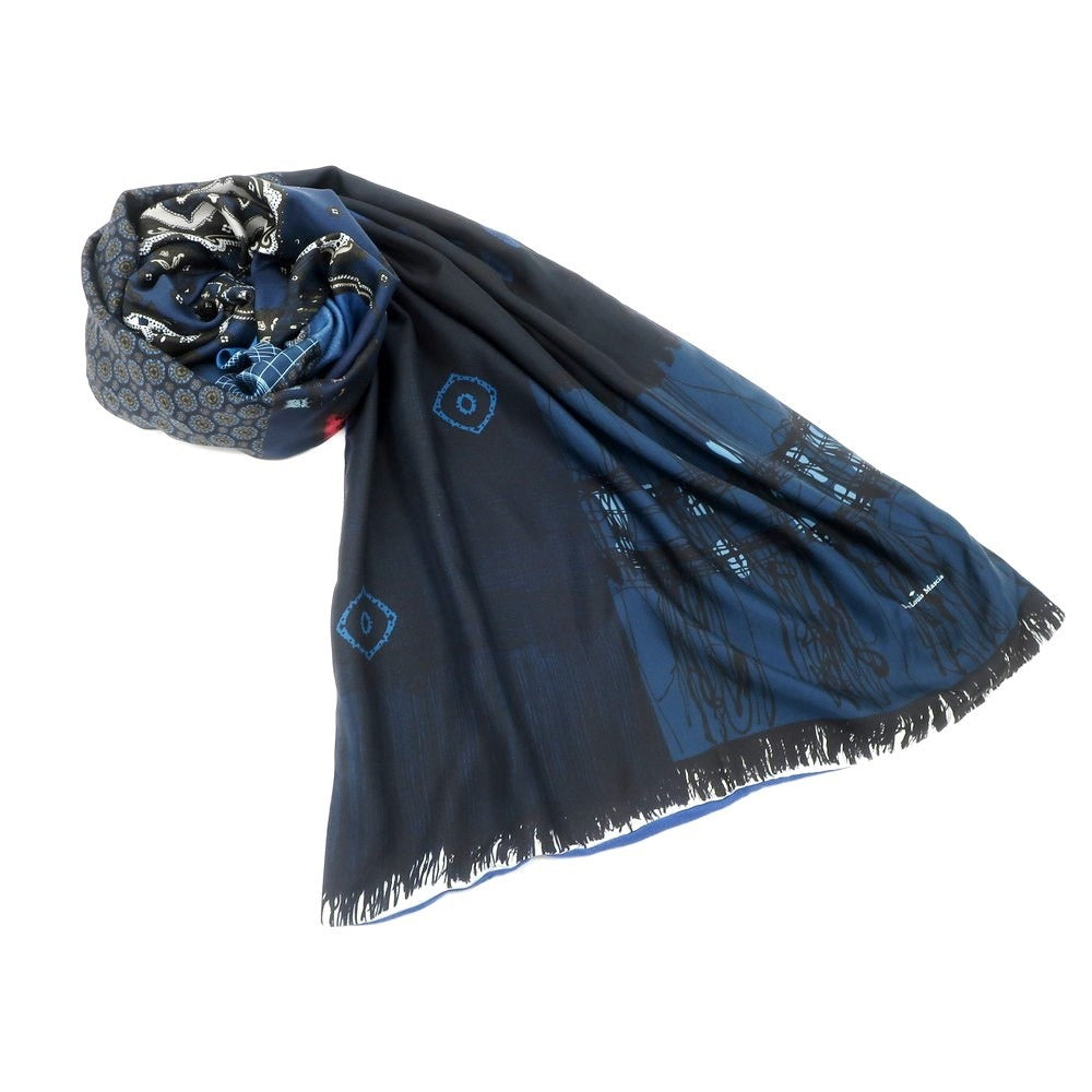 [Used] PIERRE LOUIS MASCIA scarf
 Navy x Black [NVY] [S/S] [Condition Rank B] [Men&