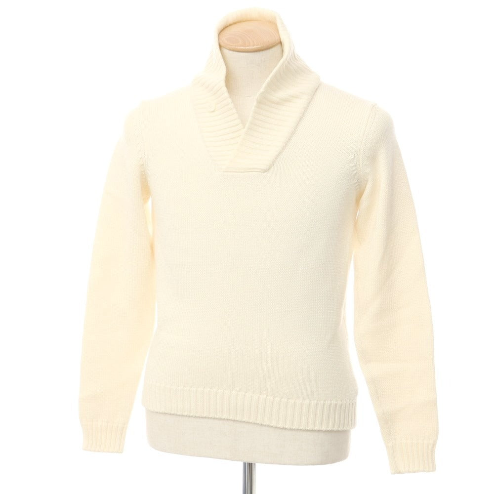 [Used] ZANONE wool shawl collar pullover knit off-white [44] [Condition rank B] ​​[Men&