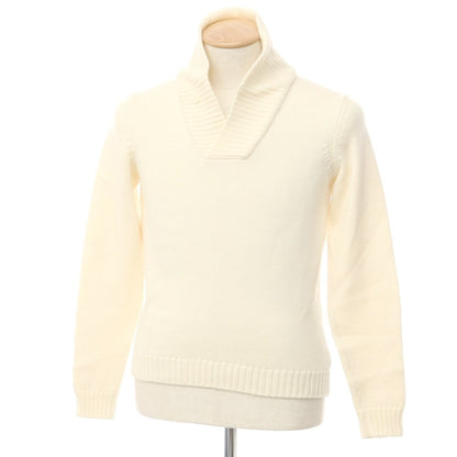 [Used] ZANONE wool shawl collar pullover knit off-white [44] [Condition rank B] ​​[Men&