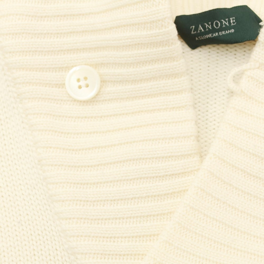 [Used] ZANONE wool shawl collar pullover knit off-white [44] [Condition rank B] ​​[Men&