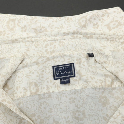 [Used] ORIAN Cotton Botanical Pattern Cutaway Casual Shirt White x Beige [37] [Condition Rank B] [Men&