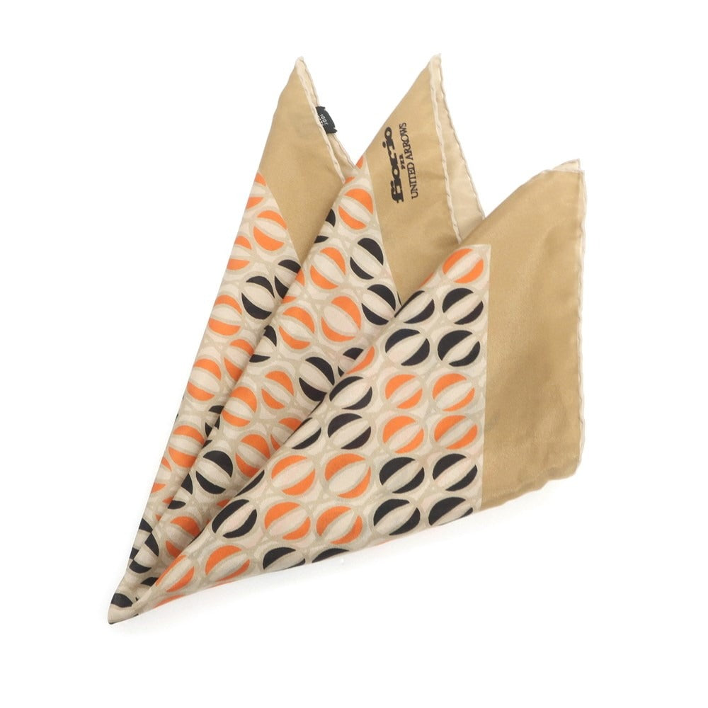 [Used] FIORIO Silk Pocket Square Dark Beige x Orange [Condition Rank B] [Men&