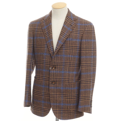 [Used] STILE LATINO wool silk check tailored jacket brown x navy [44] [Condition Rank A] [Men&