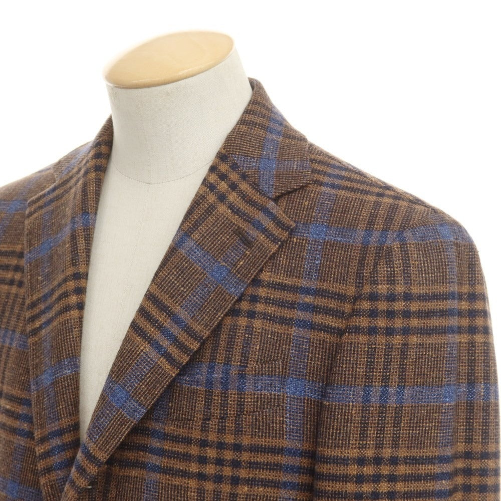 [Used] STILE LATINO wool silk check tailored jacket brown x navy [44] [Condition Rank A] [Men&