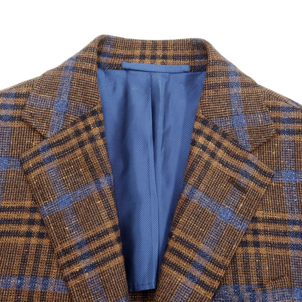 [Used] STILE LATINO wool silk check tailored jacket brown x navy [44] [Condition Rank A] [Men&